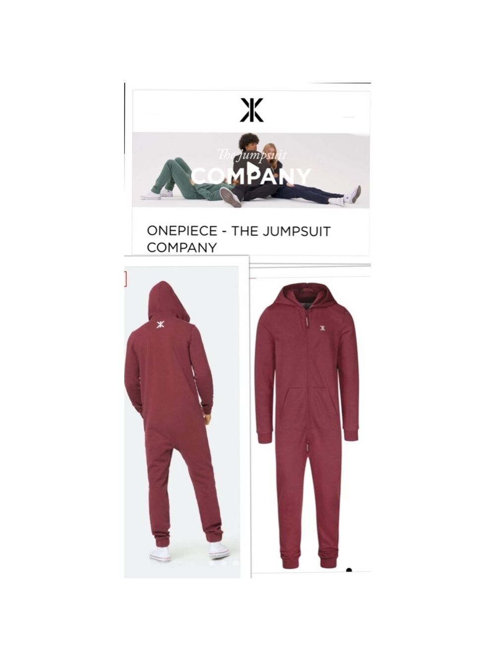 OnePiece Original Unisex size Medium Onesie 2.0 in Wine Red excellent condition